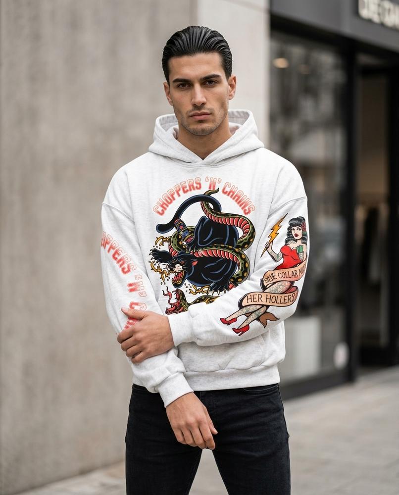 Unisex Hoodie – Nomor, Oversized fit, Printed graphic – Tilly Outlet