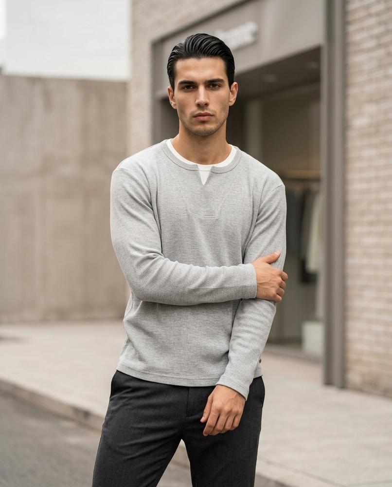 Men's T-Shirt – Elnor, Long sleeves, Relaxed fit – Tilly Outlet