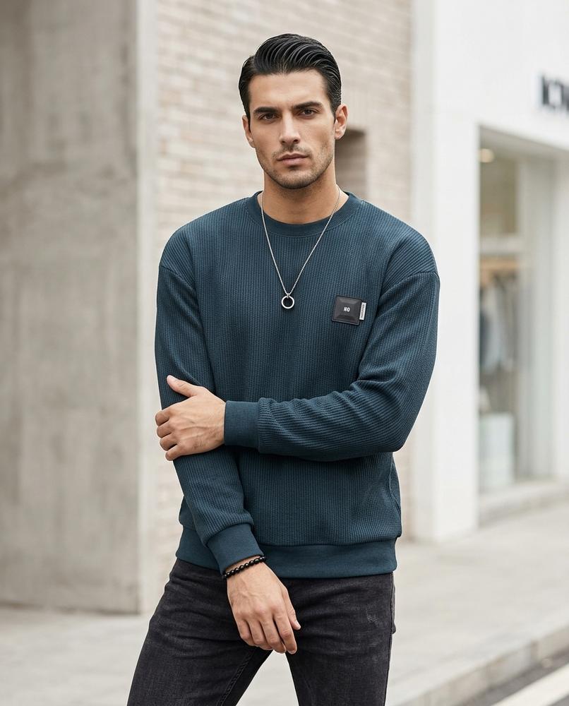 Men's Sweater – Nital, Long sleeves, Textured finish – Tilly Outlet