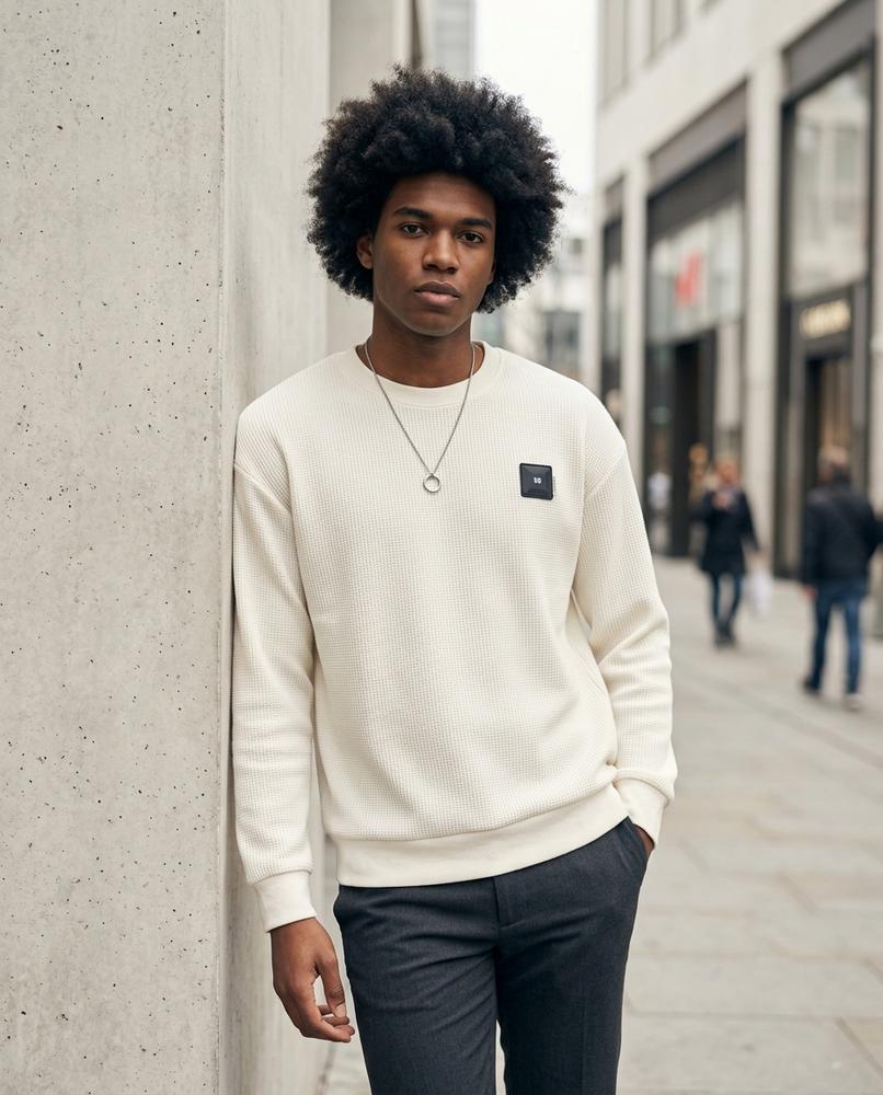 Men's Sweater – Nital, Long sleeves, Textured finish – Tilly Outlet