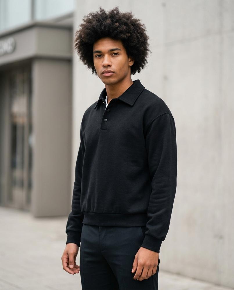 Unisex Sweatshirt – Alser, Button detailing, Long sleeves – Tilly Outlet