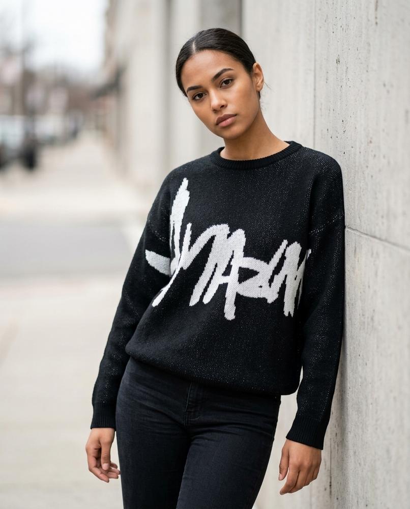 Unisex Sweater – Catir, Knit texture, A graphic print – Tilly Outlet