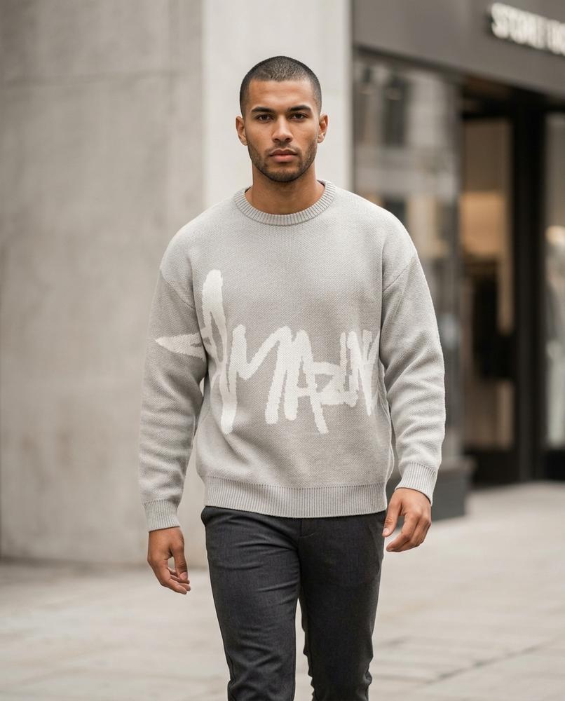 Unisex Sweater – Catir, Knit texture, A graphic print – Tilly Outlet