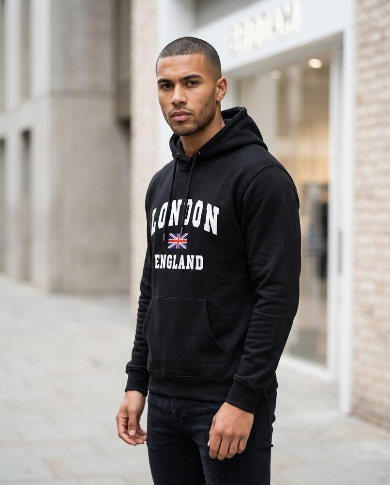 Unisex Hoodie – Almon, Fleece lining, A graphic print – Tilly Outlet