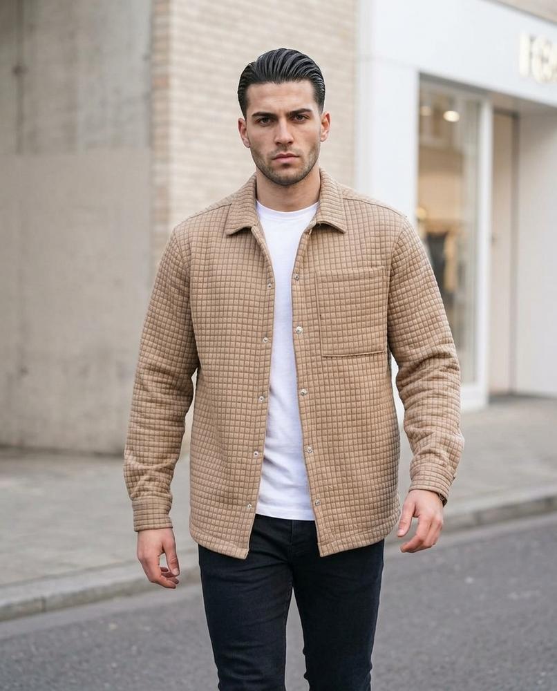 Men's Jacket – Savan, Button detailing, Knit texture – Tilly Outlet