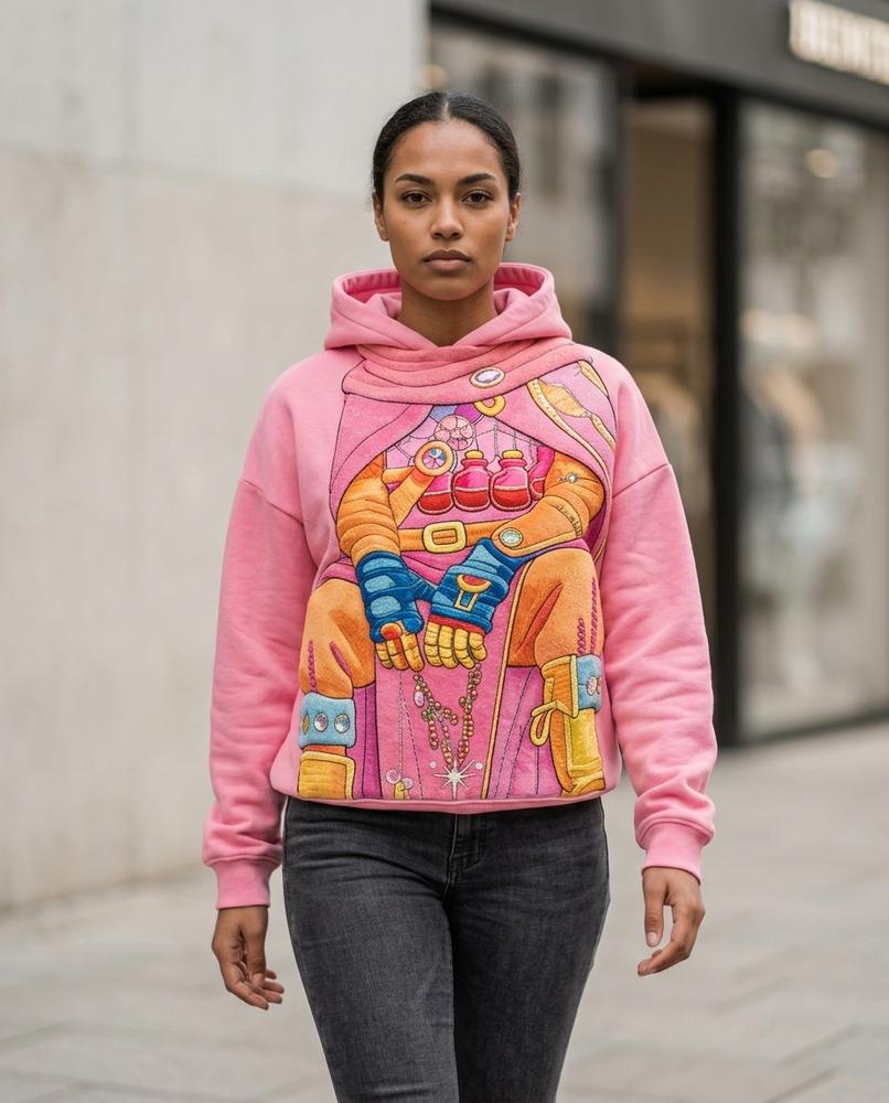 Unisex Hoodie – Keran, Textured fabric, An attached hood – Tilly Outlet