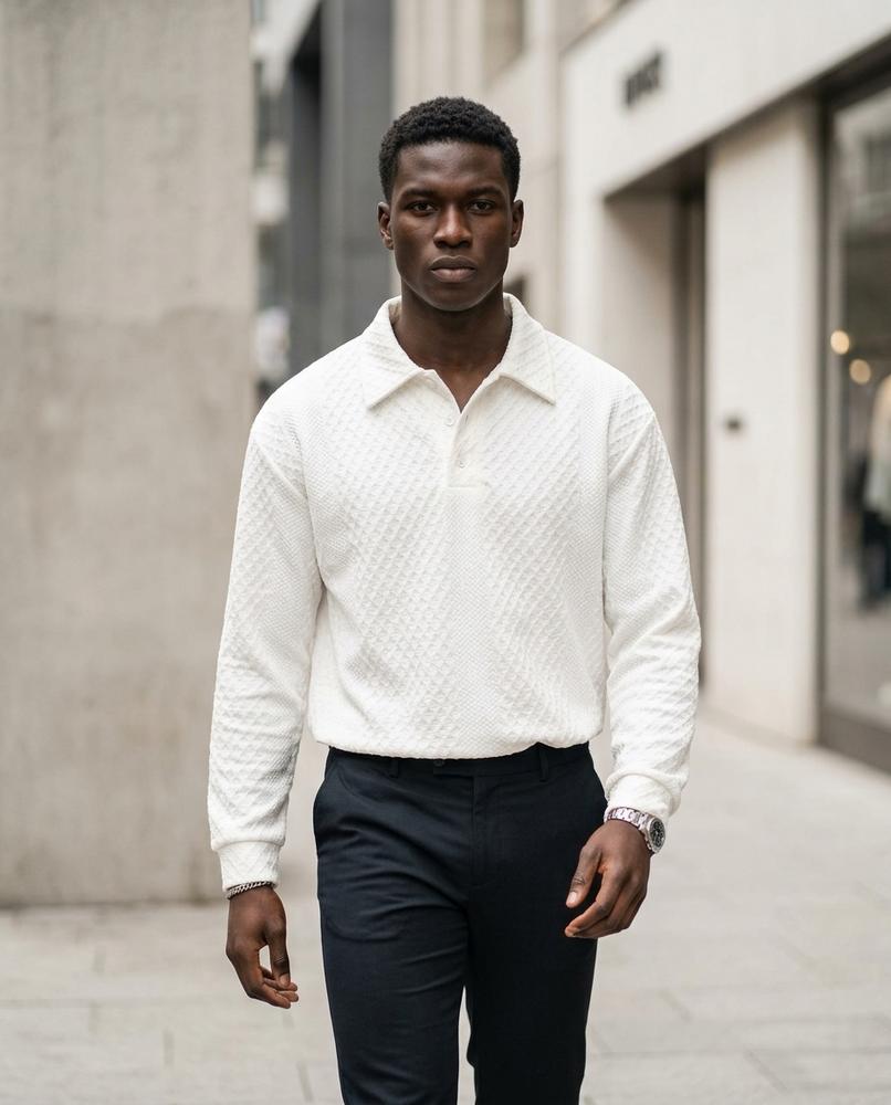Men's Sweater – Nihal, Textured fabric, A slim fit – Tilly Outlet
