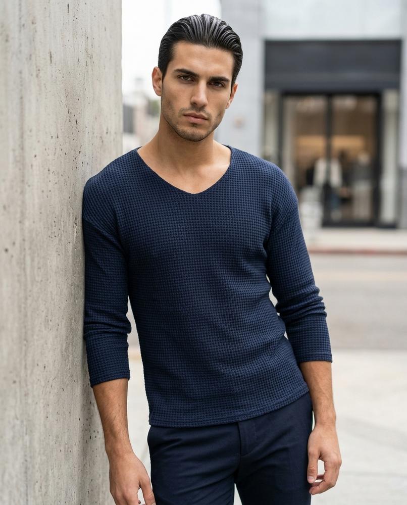 Men's Sweater – Lylev, Textured fabric, Long sleeves – Tilly Outlet
