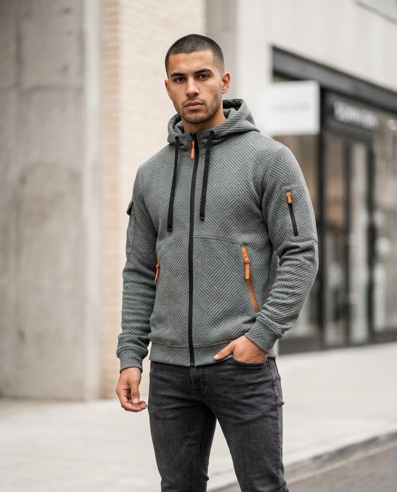 Men's Hoodie – Midan, Fleece lining, Textured fabric – Tilly Outlet