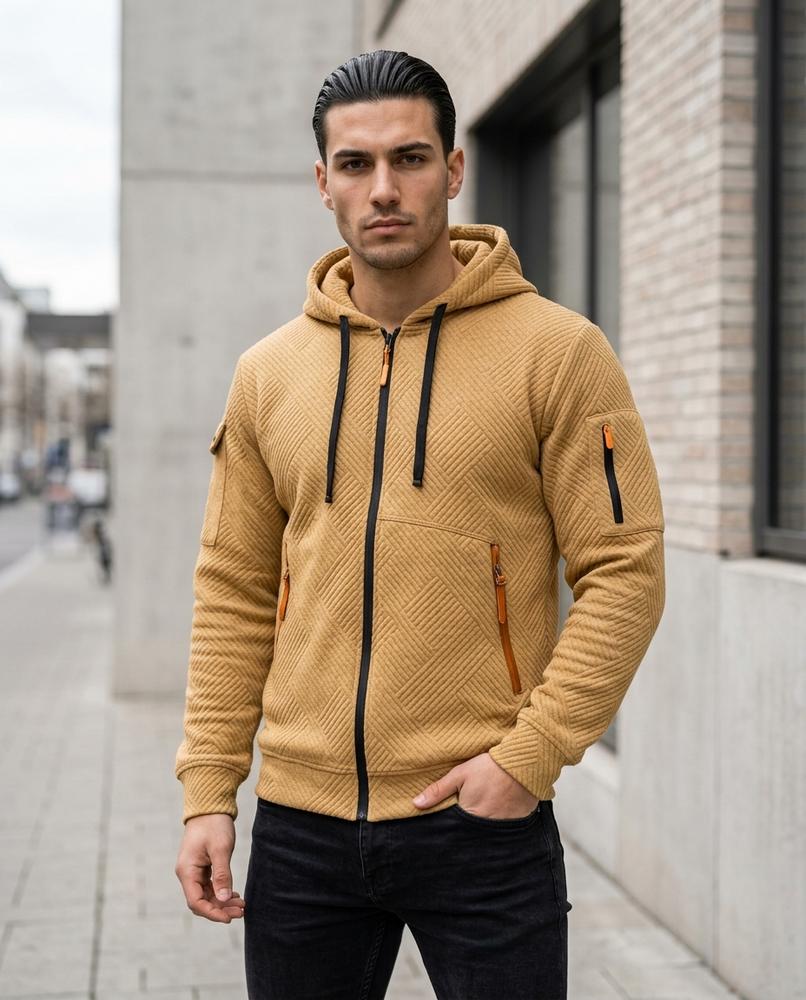 Men's Hoodie – Midan, Fleece lining, Textured fabric – Tilly Outlet