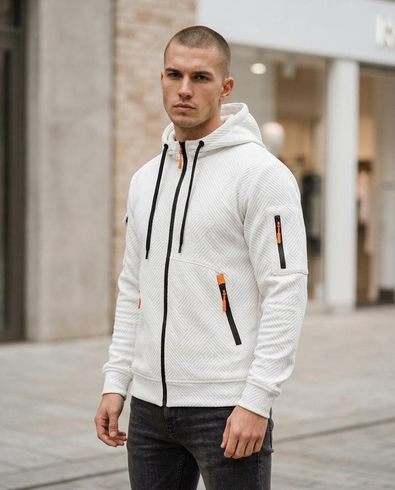 Men's Hoodie – Midan, Fleece lining, Textured fabric – Tilly Outlet