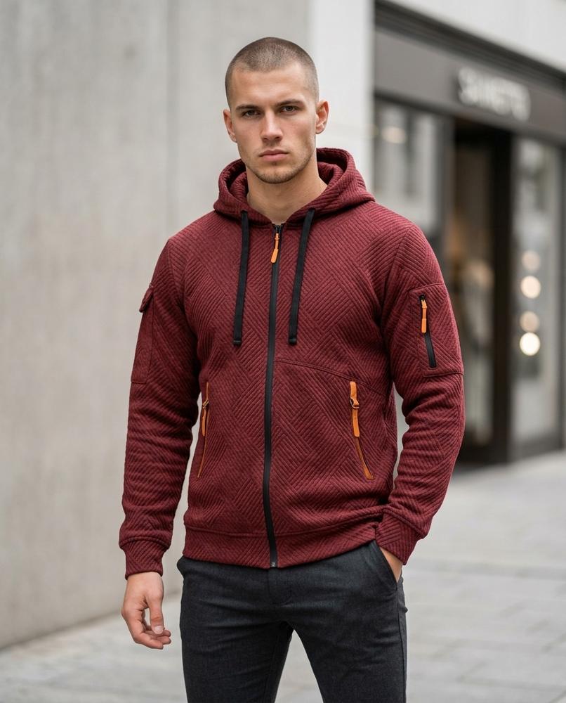 Men's Hoodie – Midan, Fleece lining, Textured fabric – Tilly Outlet