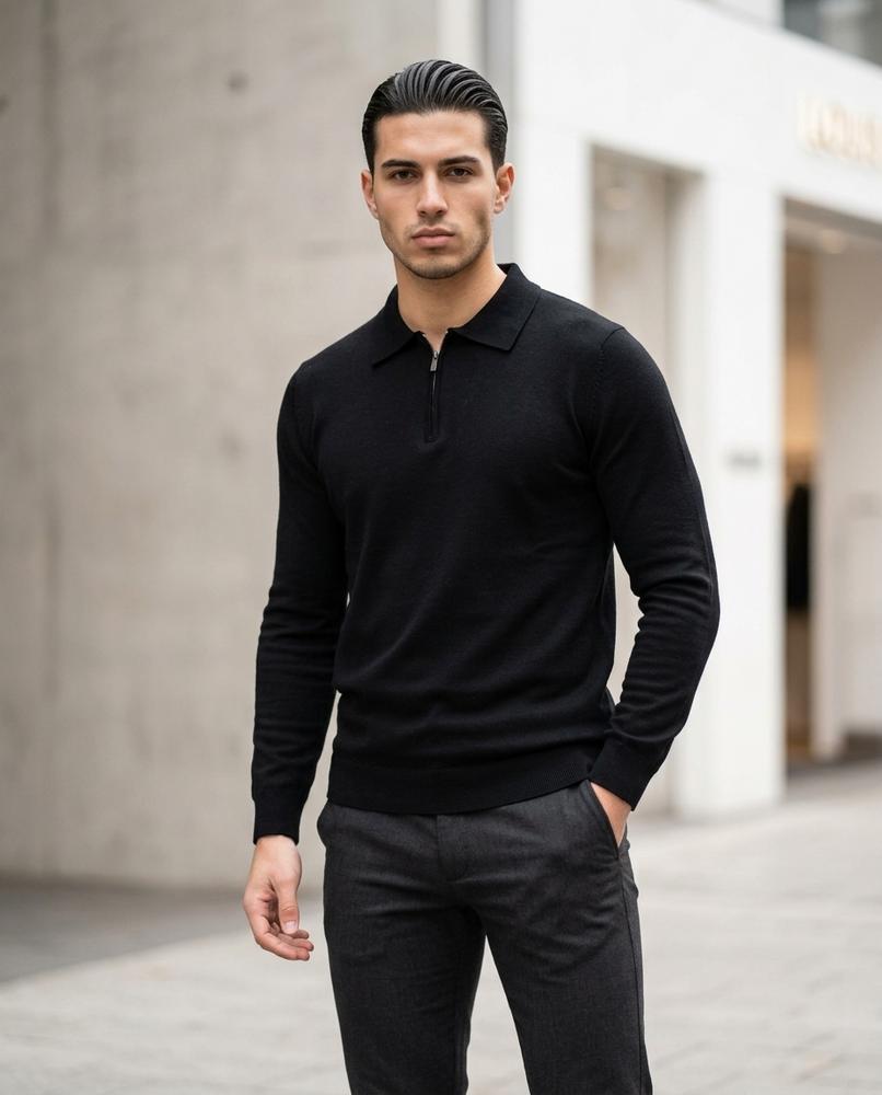Men's Sweater – Arvar, Knit texture, A zipper closure – Tilly Outlet