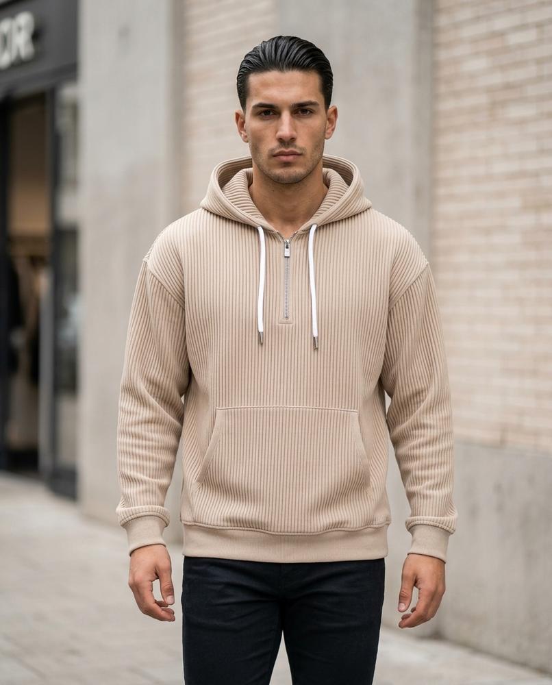 Men's Hoodie – Lesan, Ribbed texture, An attached hood – Tilly Outlet