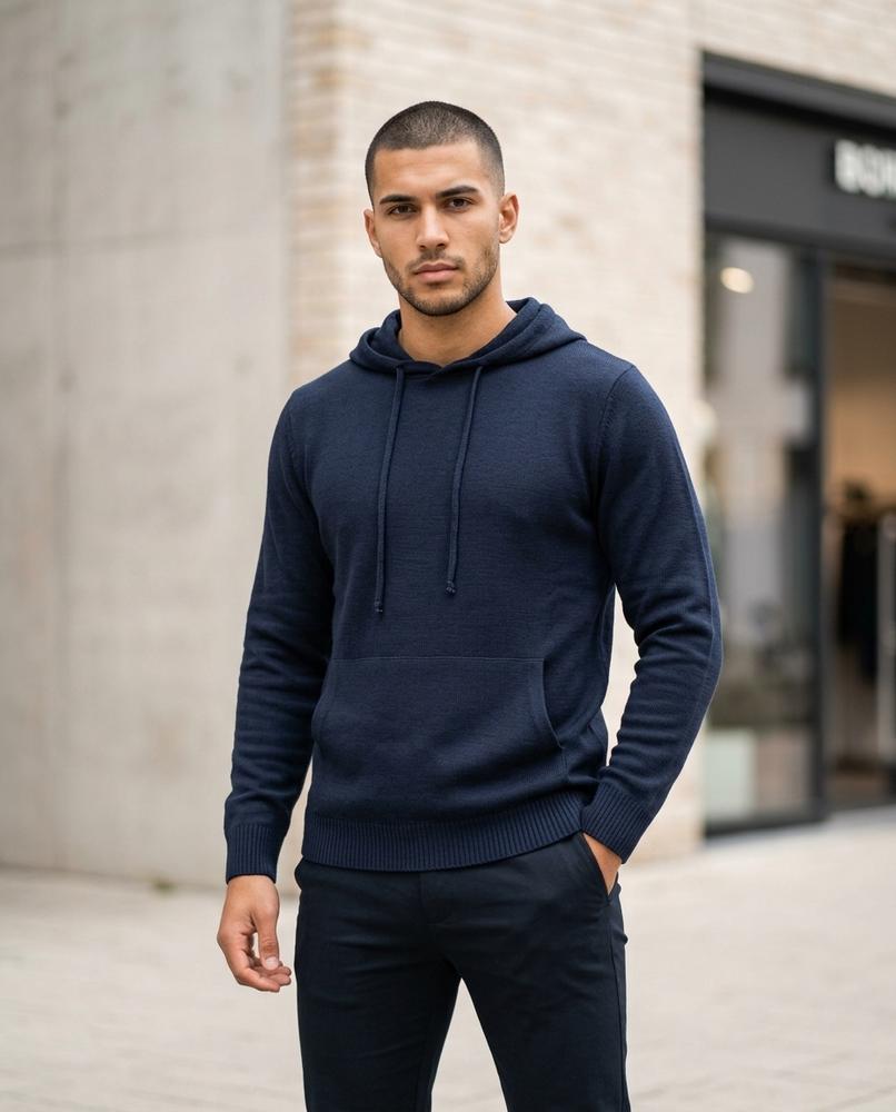 Men's Hoodie – Nelan, Ribbed texture, Knit texture – Tilly Outlet