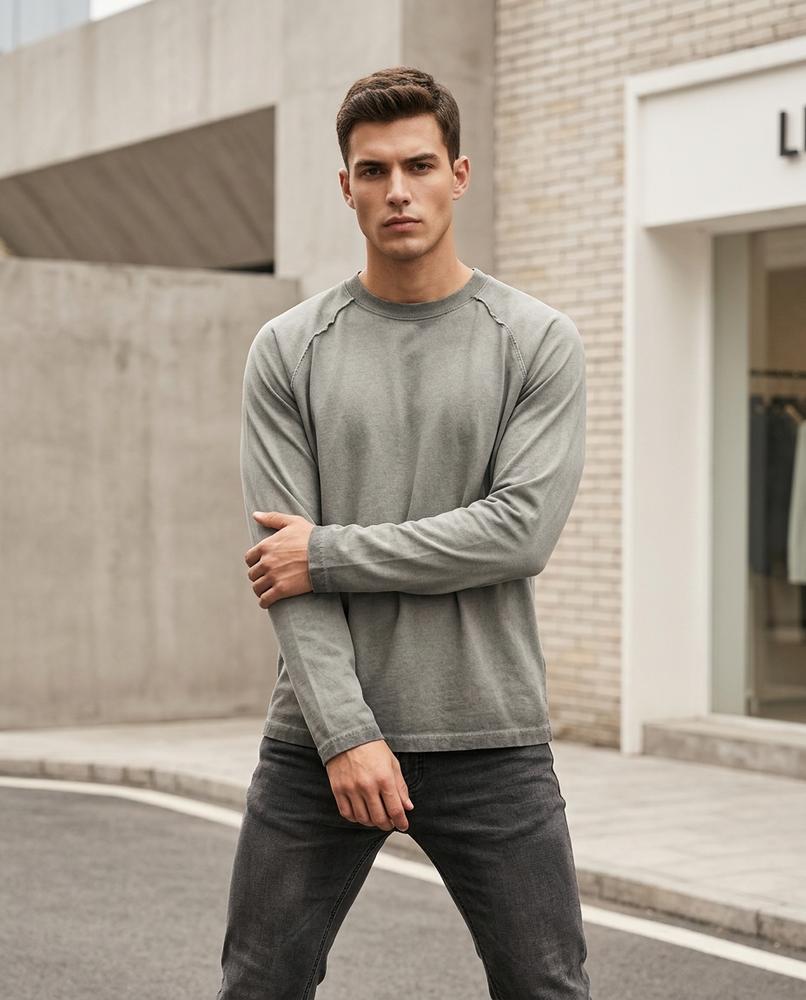 Unisex Shirt – Zedar, A washed finish, Long sleeves – Tilly Outlet