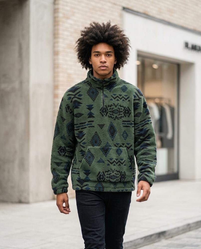 Unisex Sweater – Kamin, Fleece lining, Textured fabric – Tilly Outlet