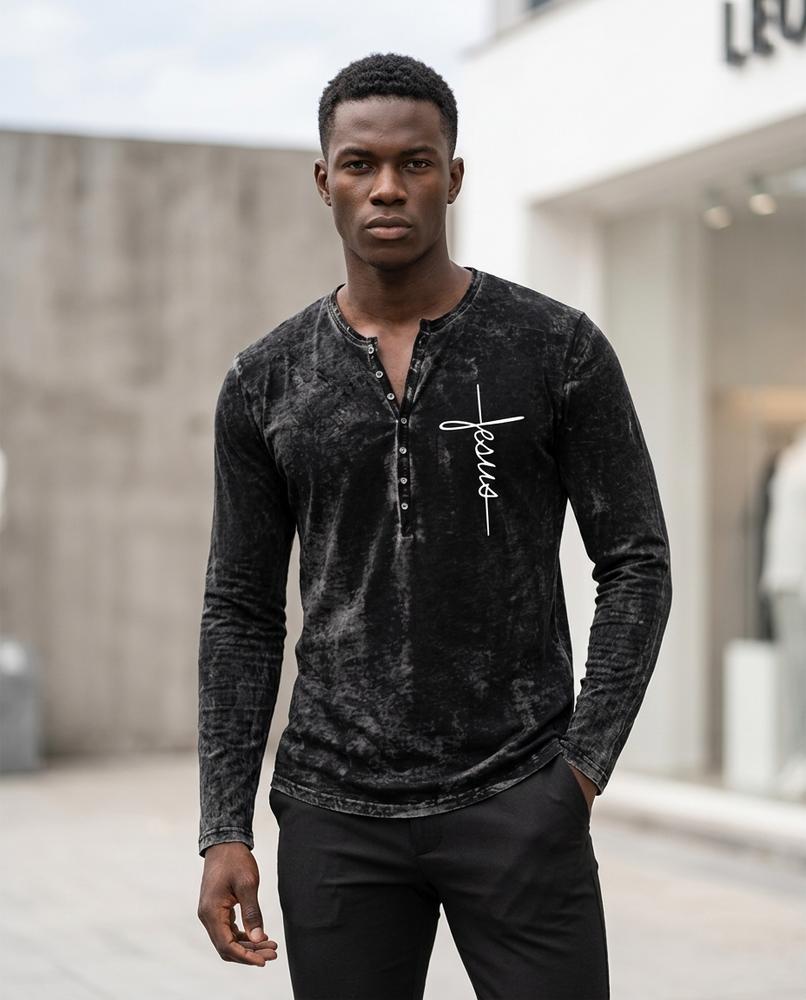 Men's Shirt – Zeven, Button detailing, Long sleeves – Tilly Outlet