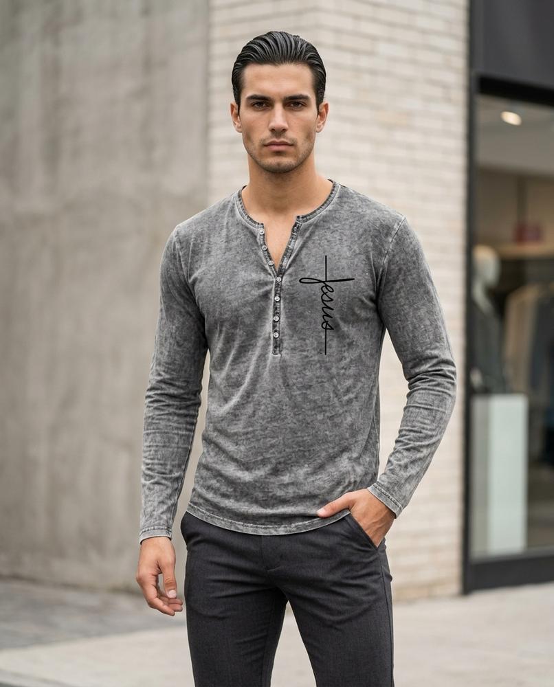 Men's Shirt – Zeven, Button detailing, Long sleeves – Tilly Outlet