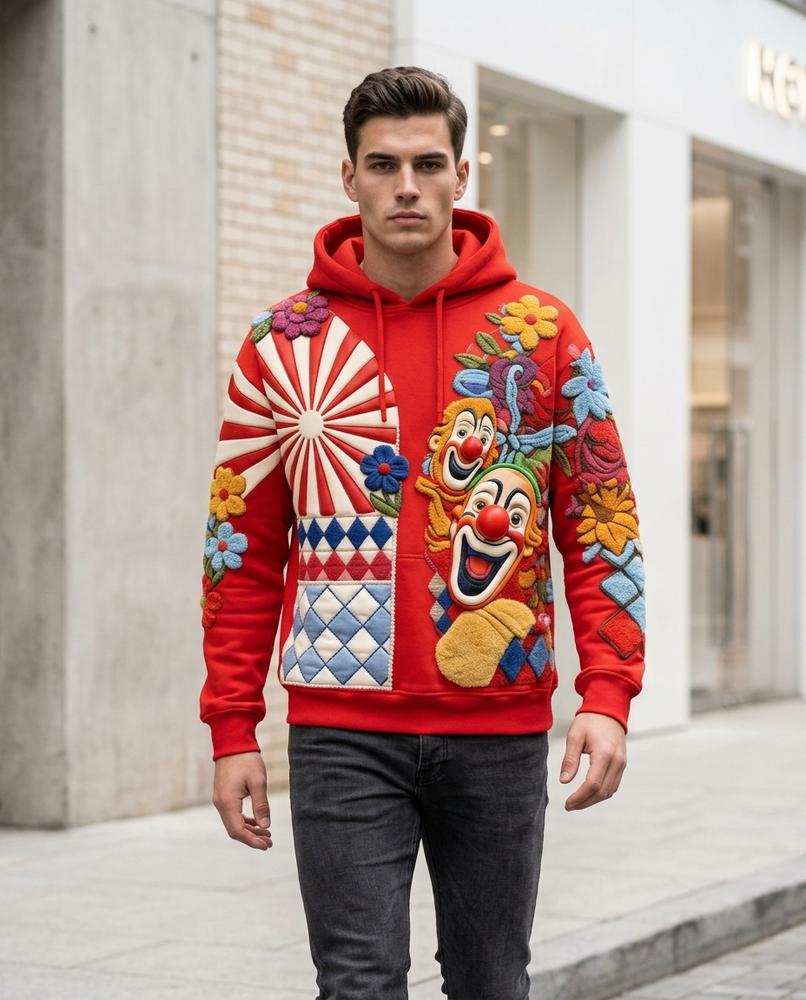Unisex Hoodie – Samir, A graphic print, Textured fabric – Tilly Outlet