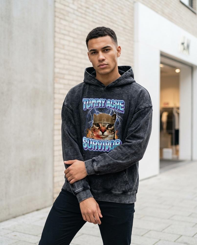 Unisex Hoodie – Masol, A washed finish, A graphic print – Tilly Outlet