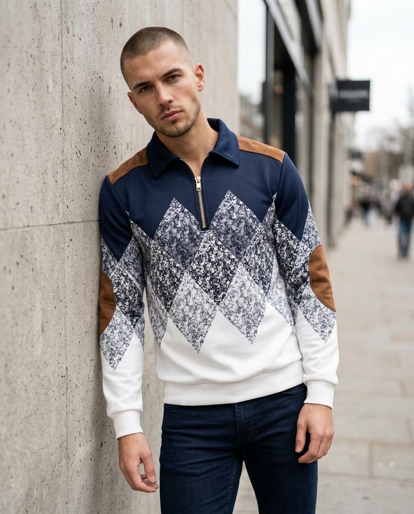 Men's Sweatshirt – Libum, A graphic print, A zipper closure – Tilly Outlet