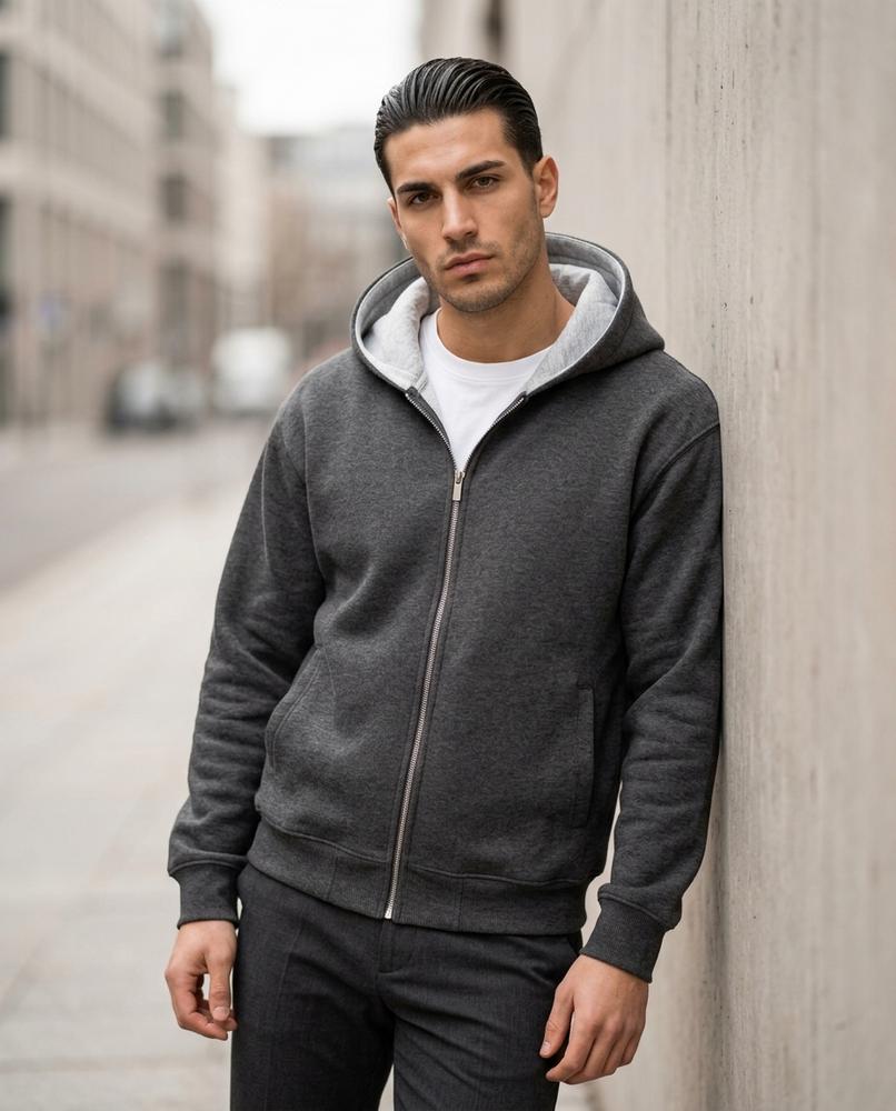 Men's Hoodie – Eolol, Fleece lining, A zipper closure – Tilly Outlet