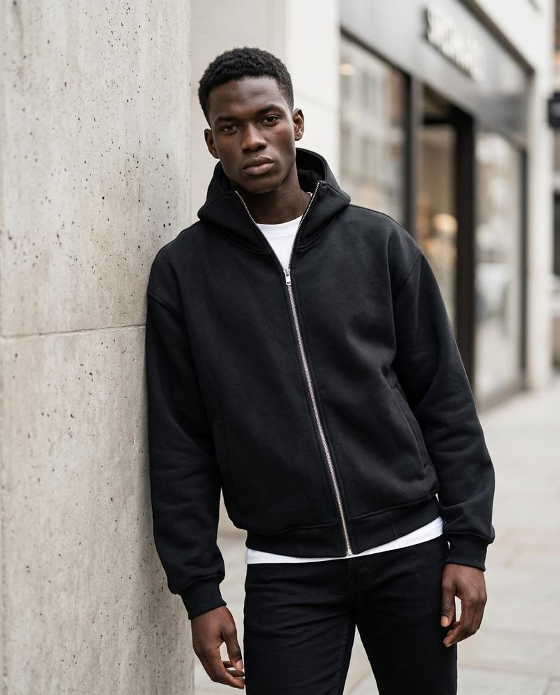 Men's Hoodie – Dudor, Knit texture, A zipper closure – Tilly Outlet