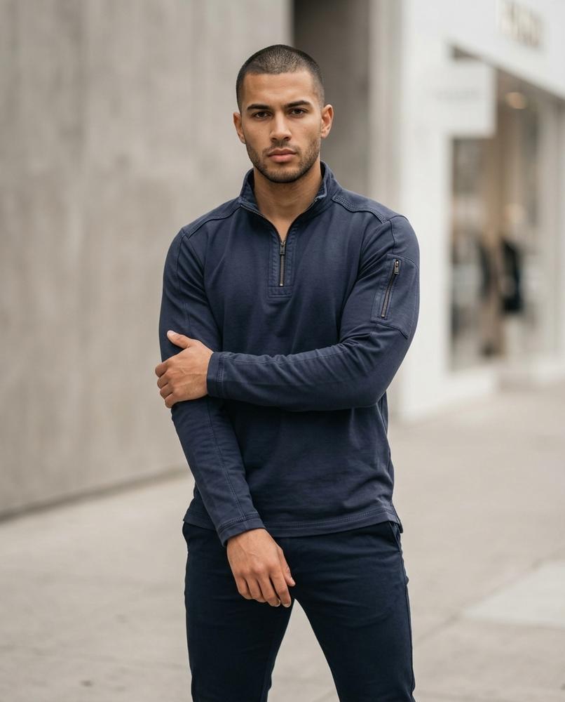 Men's T-Shirt – Tiker, Zipper closure, Long sleeves – Tilly Outlet