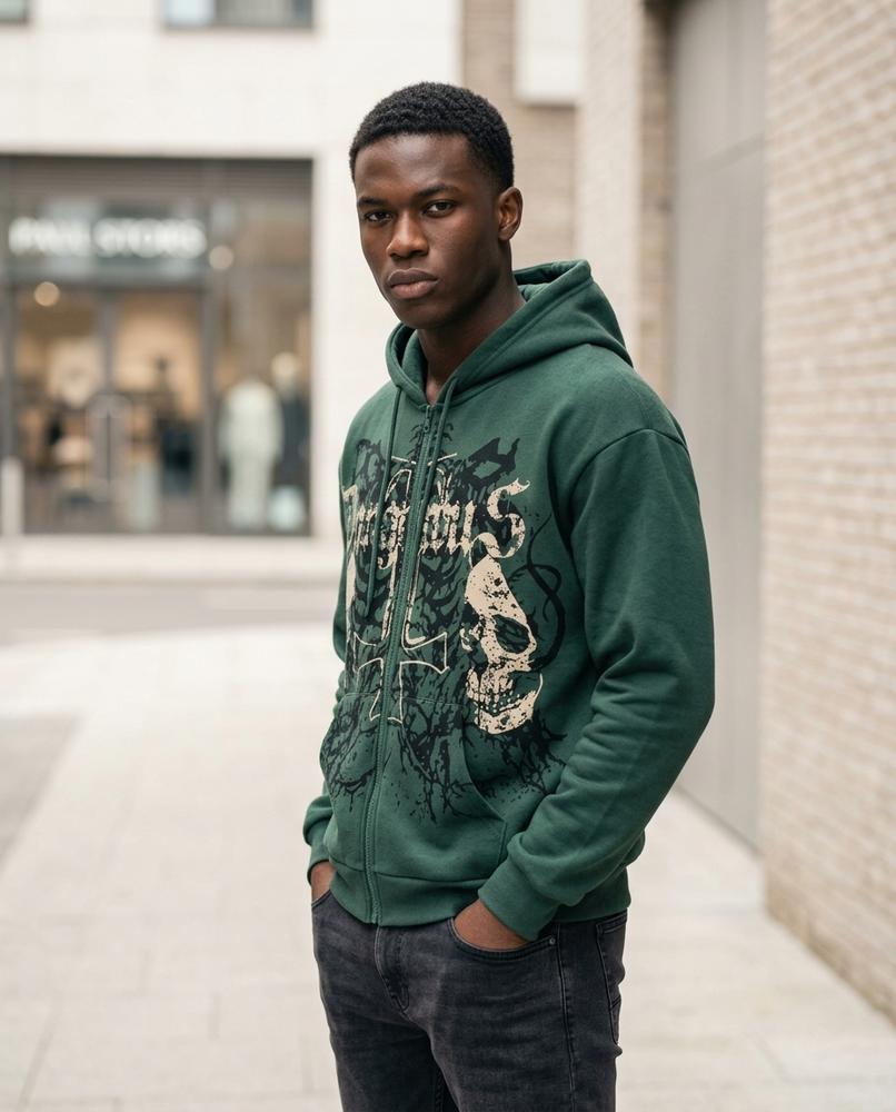 Men's Hoodie – Eopud, Graphic print, Textured finish – Tilly Outlet