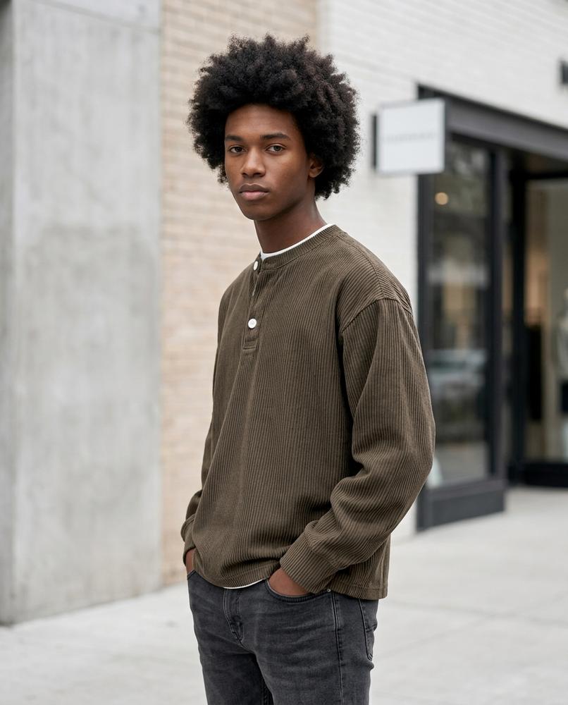 Men's Shirt – Cevir, Ribbed texture, Long sleeves – Tilly Outlet