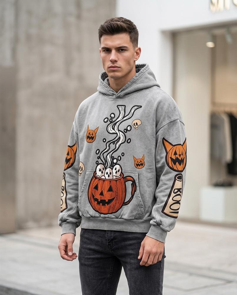 Men's Hoodie – Zezel, Washed finish, Graphic print – Tilly Outlet