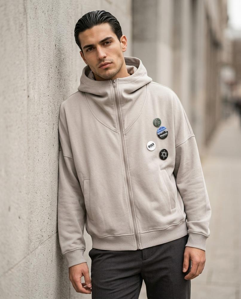 Men's Hoodie – Aiwir, Zipper closure, Attached hood – Tilly Outlet