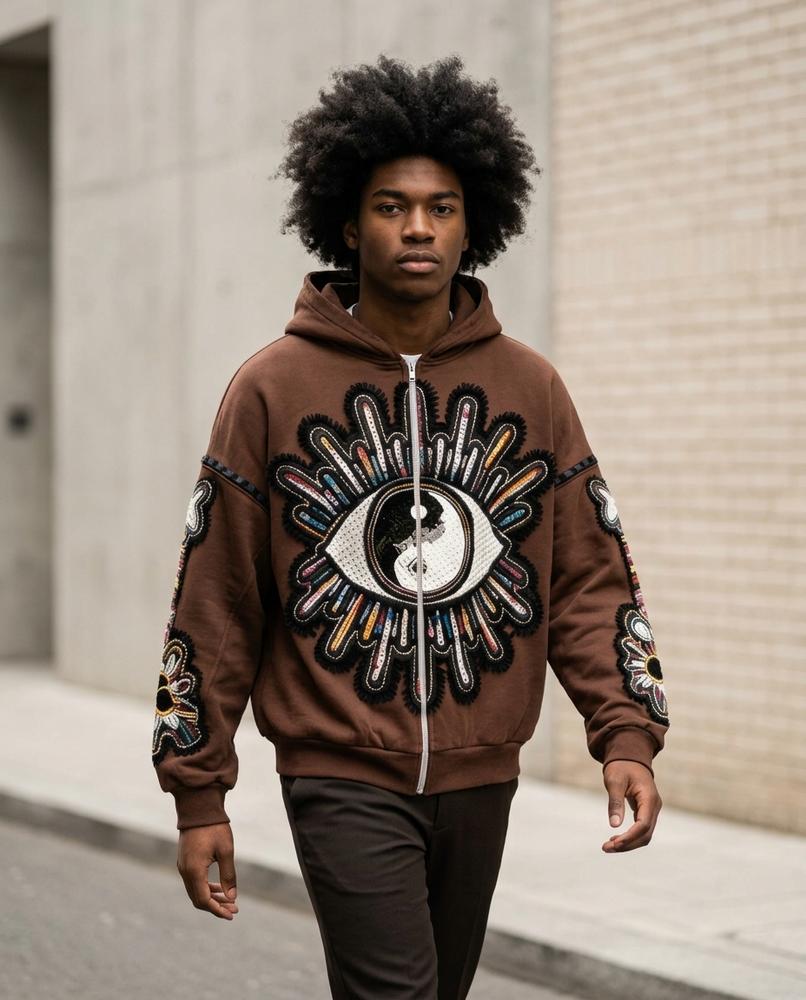 Men's Hoodie – Mesin, Graphic print, Zipper closure – Tilly Outlet