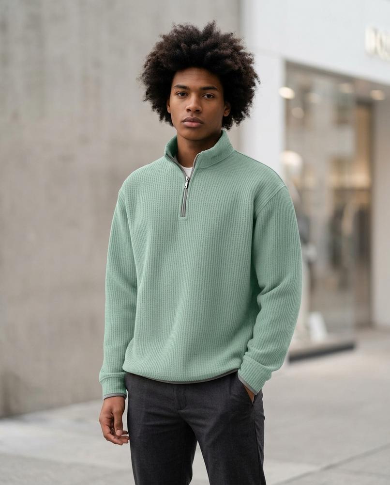 Zigak | Strukturiert Hochgeschlossen Pullover Herren – Tilly Outlet