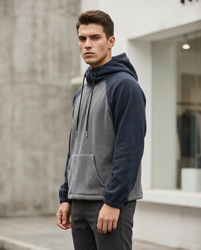 Kedod | Zweifarbig Hochschließend Hoodie Herren – Tilly Outlet