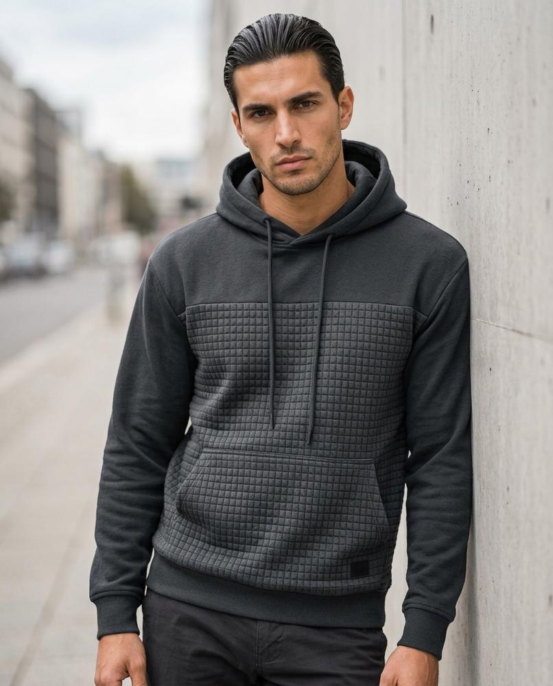 Vofer | Gesteppt Strukturiert Hoodie Herren – Tilly Outlet