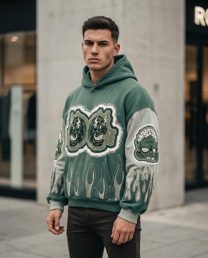 Levav | Bestickt Strukturiert Hoodie Herren – Tilly Outlet