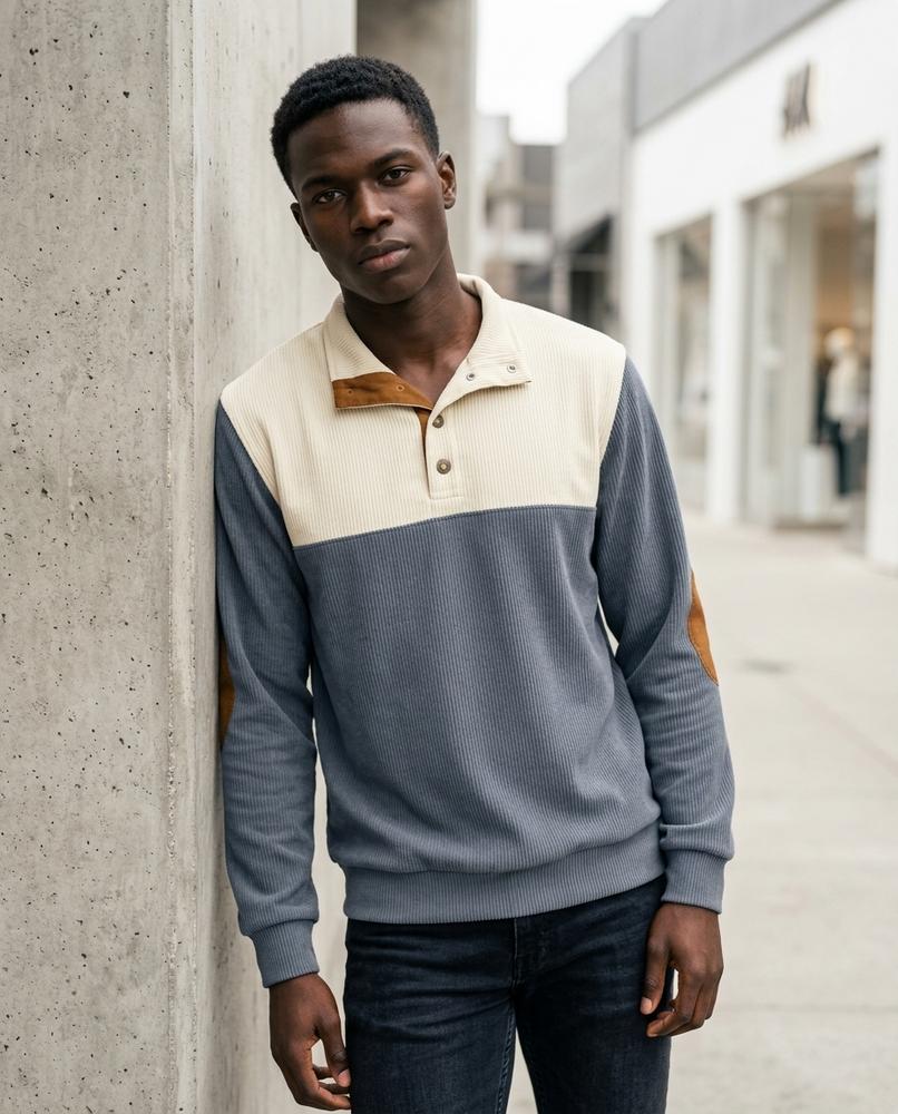 Ailas | Gerippt Geknöpft Pullover Herren – Tilly Outlet