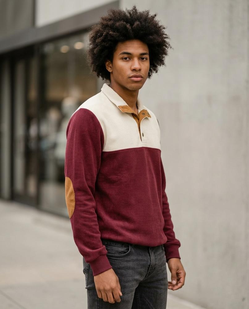 Ailas | Gerippt Geknöpft Pullover Herren – Tilly Outlet