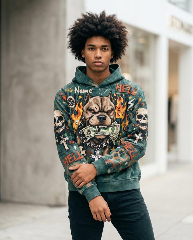 Rorut | Bedruckt Langärmlig Hoodie Herren – Tilly Outlet