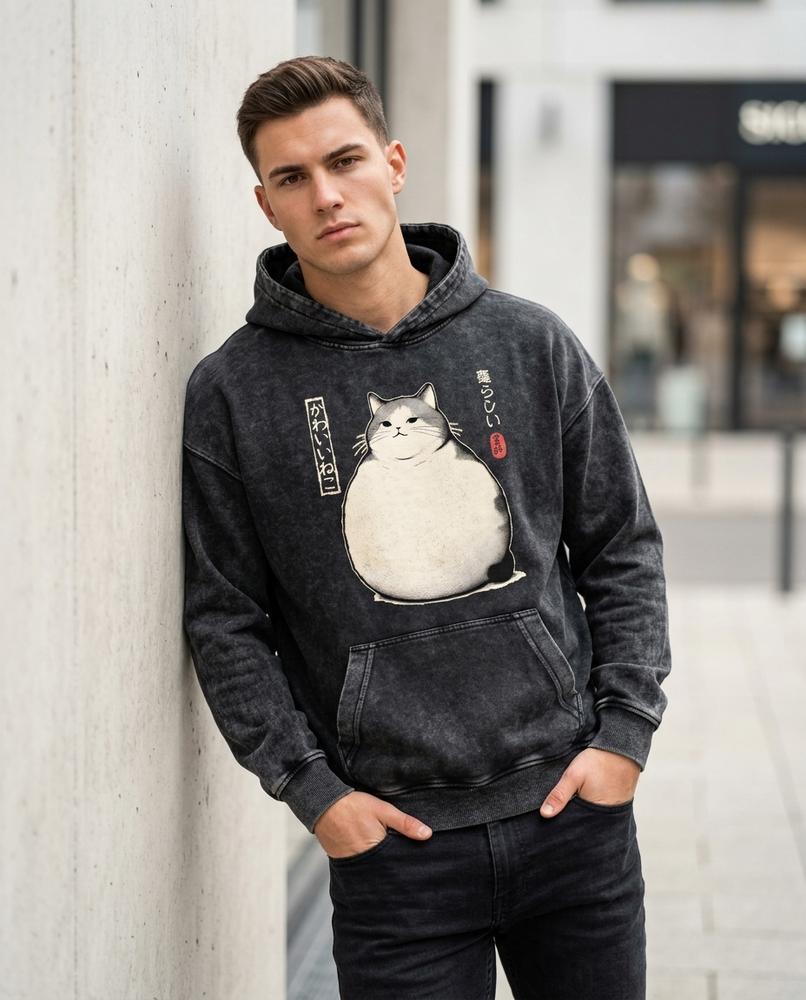 Denid | Bedruckter Gewaschener Hoodie Herren – Tilly Outlet