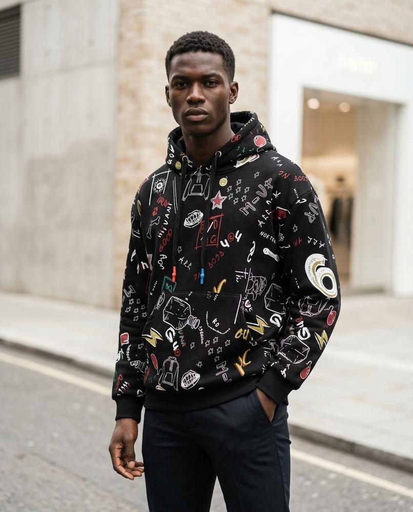 Rawor | Bedruckt Langärmlig Hoodie Herren – Tilly Outlet