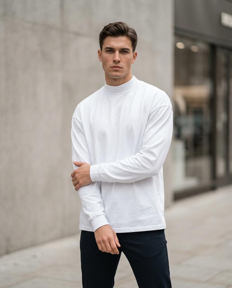 Magar | Langärmliges Stehkragen Shirt Herren – Tilly Outlet