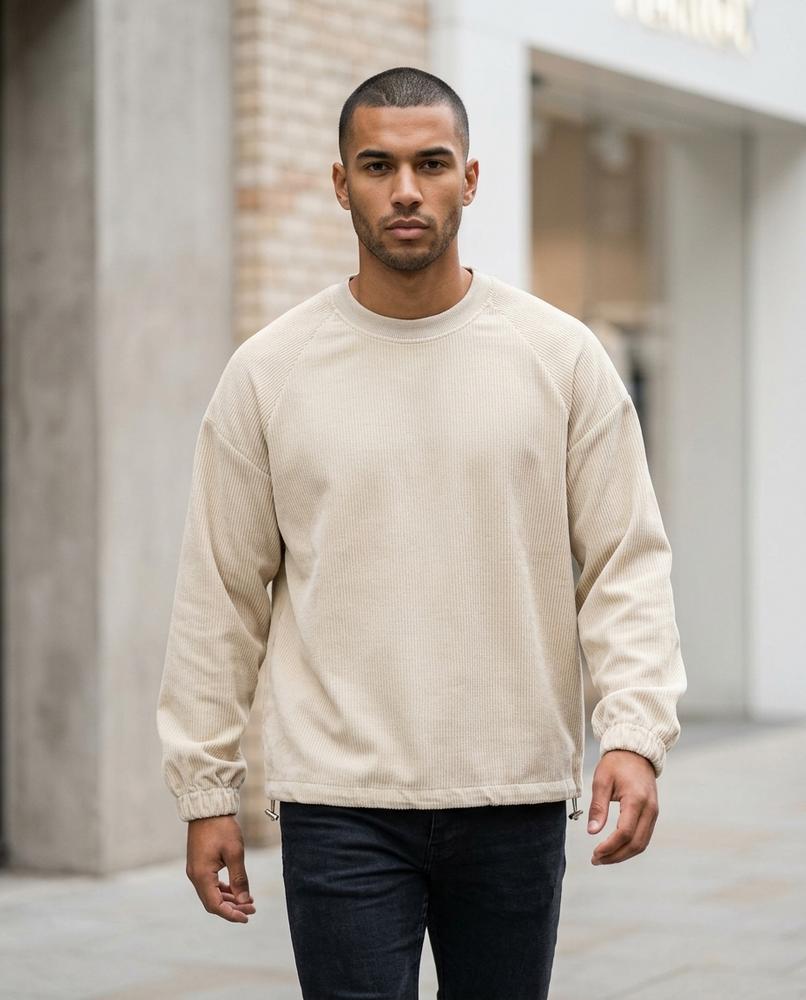 Nubal | Gerippter Langärmliger Pullover Herren – Tilly Outlet