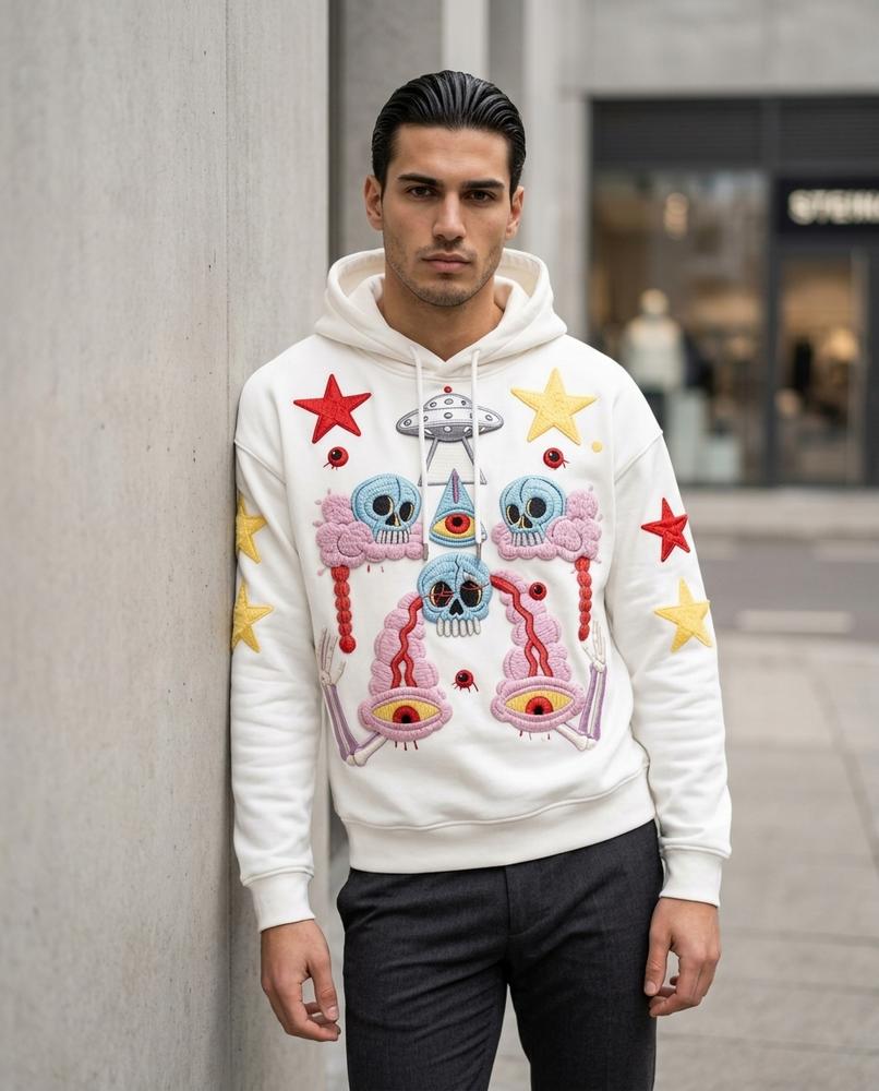 Lisuk | Bestickter Langärmliger Hoodie Unisex – Tilly Outlet