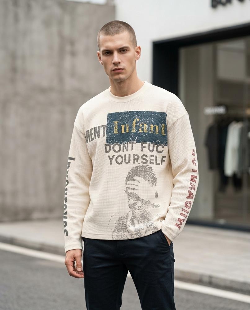 Nawuv | Bedruckt Strukturiert Pullover Herren – Tilly Outlet