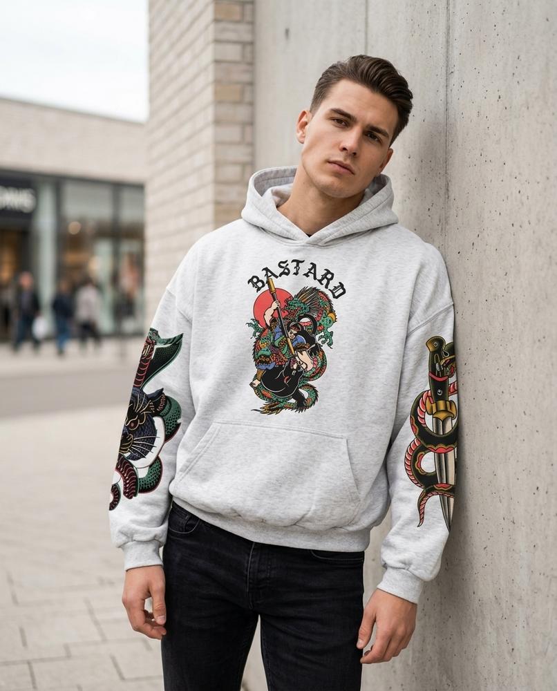 Yumis | Gewaschener Bedruckter Hoodie Herren – Tilly Outlet