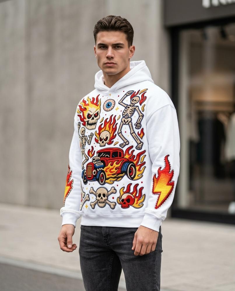 Sonot | Grafisch Bestickt Hoodie Herren – Tilly Outlet
