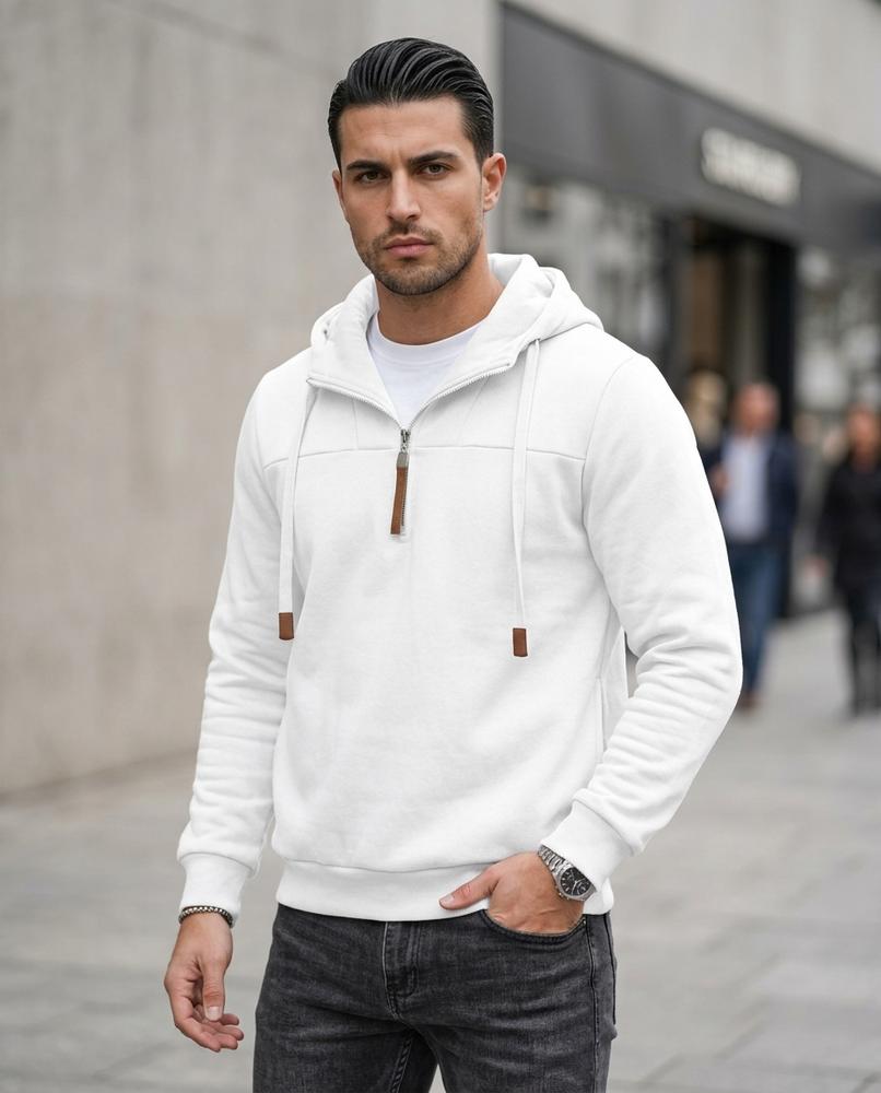 Kufis | Gezipter Kontrastfarbener Hoodie Herren – Tilly Outlet